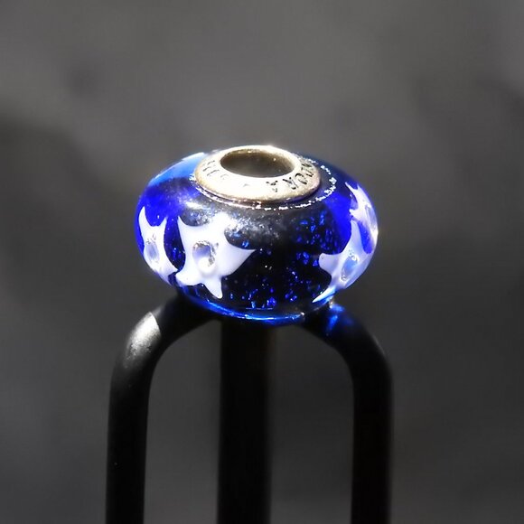 Pandora Genuine Blue Murano Glass Bead Starry Night Sky Charm - Picture 1 of 5